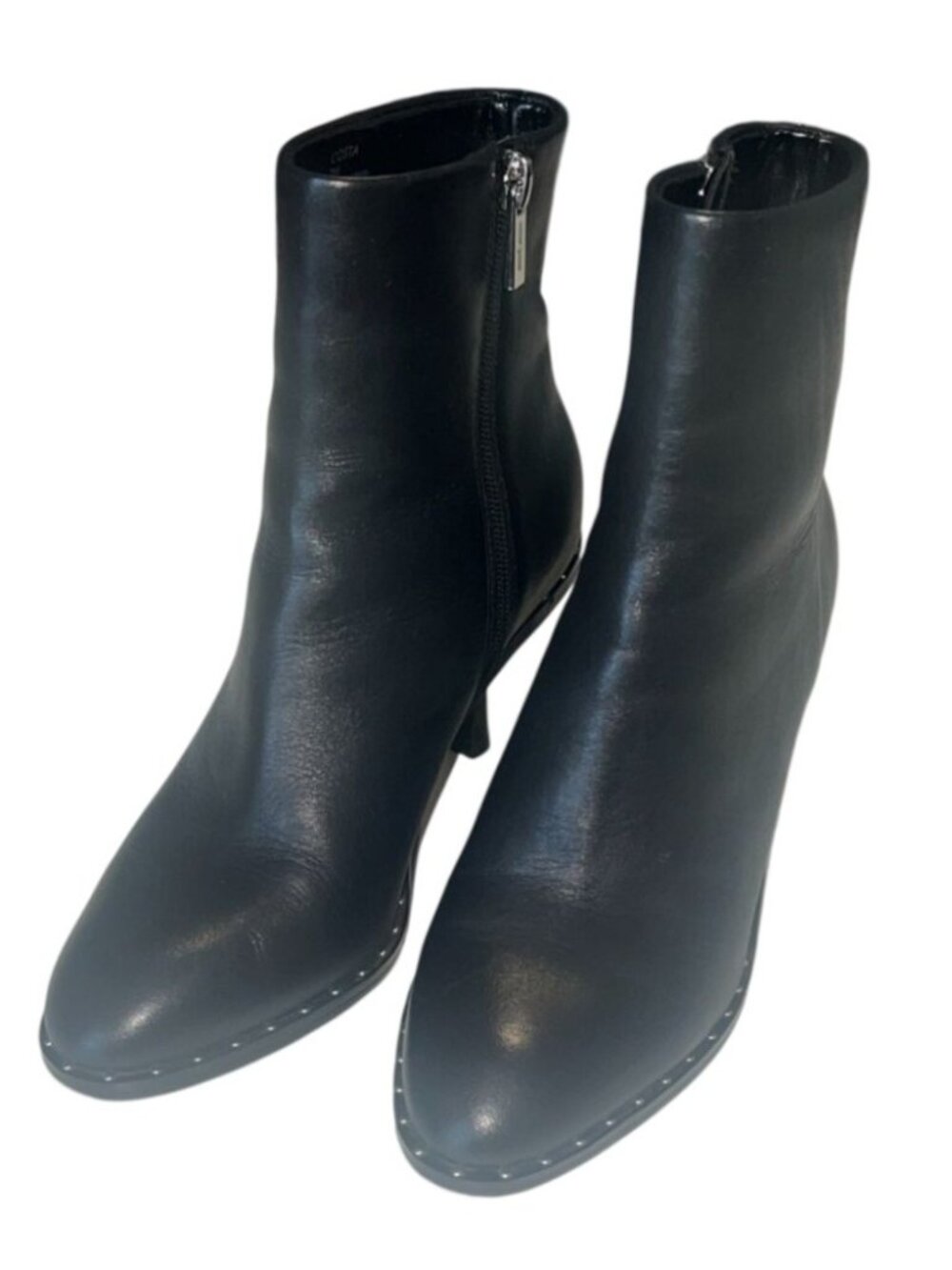 Liverpool Costa Black Leather Side Zip Studded Ankle Boots Size 7